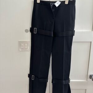 NWT- Alexander McQueen black trousers with strap detail in size 44